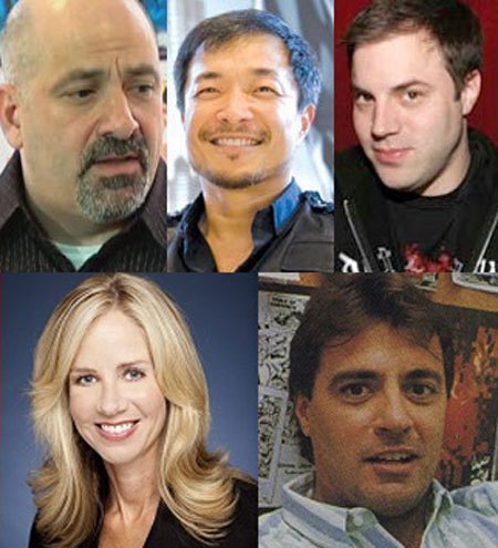 Dan Didio, Jim Lee, Geoff Johns, Diane Nelson e Bob Harras