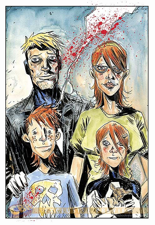 Família Baker no traço cartunesco de Lemire