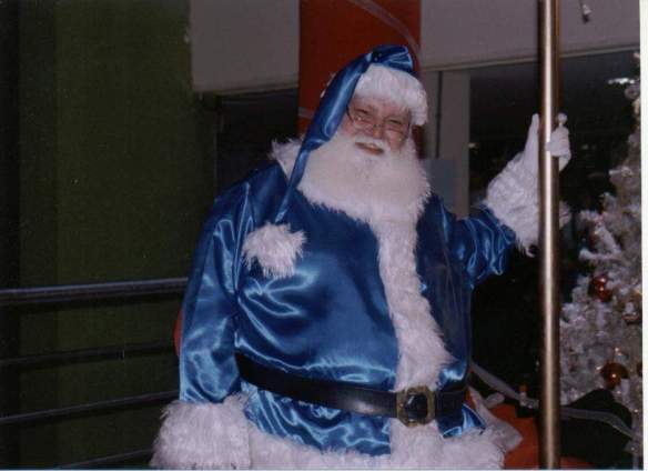 papai noel de azul