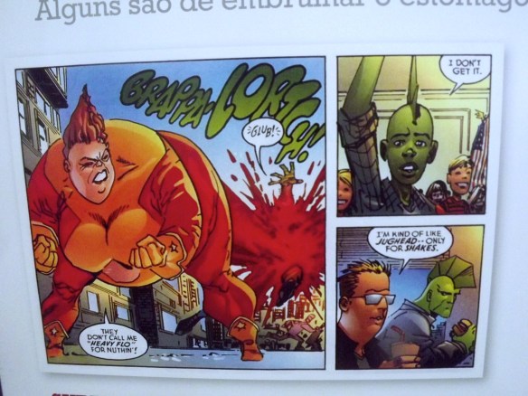 Painel da Mostra "Deu a Louca nos Heróis" - Sim, o poder dessa personagem é isso que você está pensando.